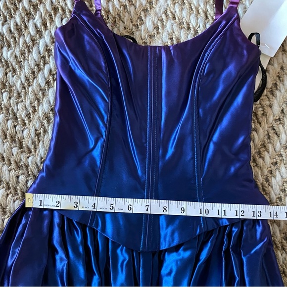 NWT 80s Gunne Sax Jessica McClintock Ombré Acetate Blue Purple Prom Dress Formal - Picture 16 of 16
